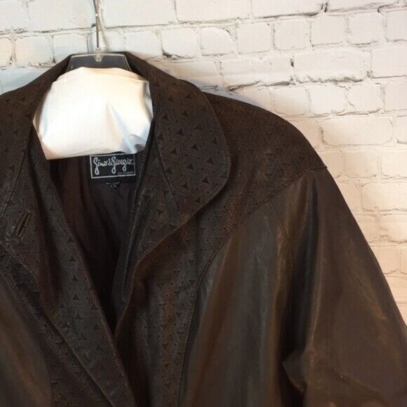 Gino di Giorgio by Comint Brown Leather Jacket Removable Liner Large - Picture 3 of 8